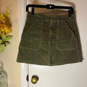American Eagle Outfitters Olive Corduroy Skirt